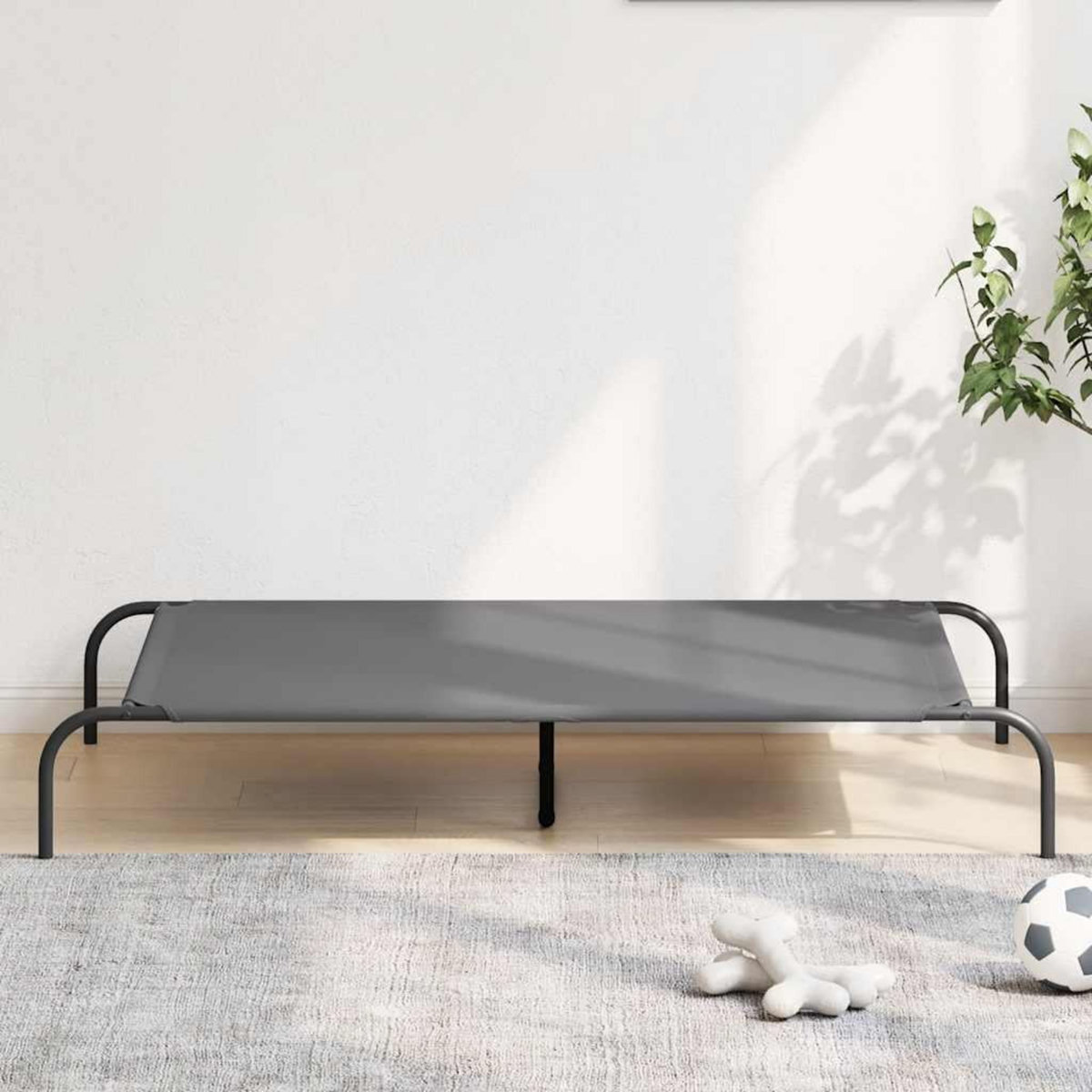 VIDAXL Lit sureleve pour chien gris 130x80x20 cm tissu oxford et acier