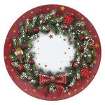 ATMOSPHERA Lot de 12 dessous d'assiette Couronne de Noël D. 33 cm - Rouge