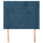 Voir la diapositive 3 : VIDAXL Tete de lit avec oreilles Bleu fonce 103x16x118/128 cm Velours