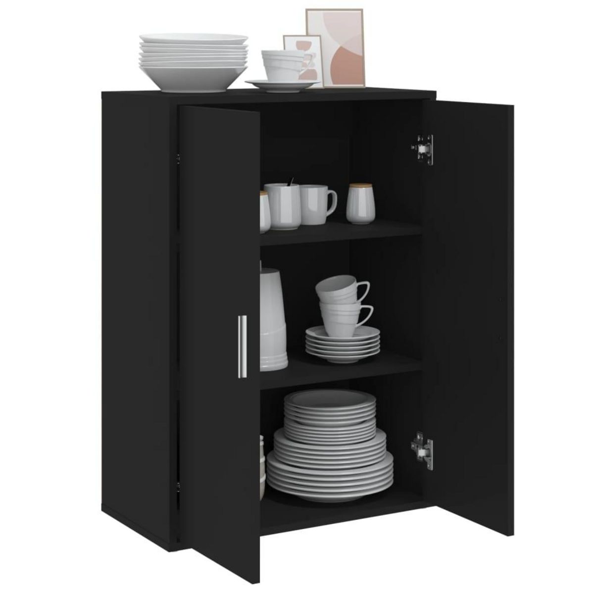 VIDAXL Buffet noir 60x31x84 cm bois d'ingenierie