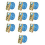Voir la diapositive 1 : VIDAXL Sangle d'arrimage a cliquet 10 pcs 2 tonnes 6 m x 38 mm Bleu