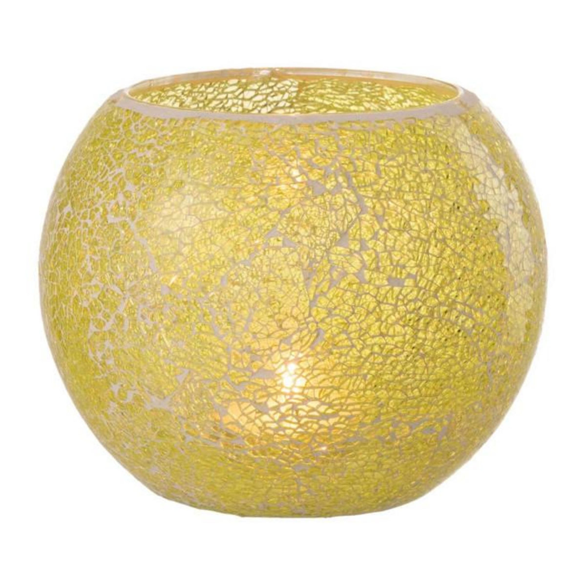 Paris Prix Photophore Rond Déco  Mosaïques  20cm Jaune