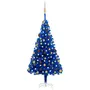 VIDAXL Arbre de Noël artificiel pre-eclaire et boules bleu 150 cm PVC