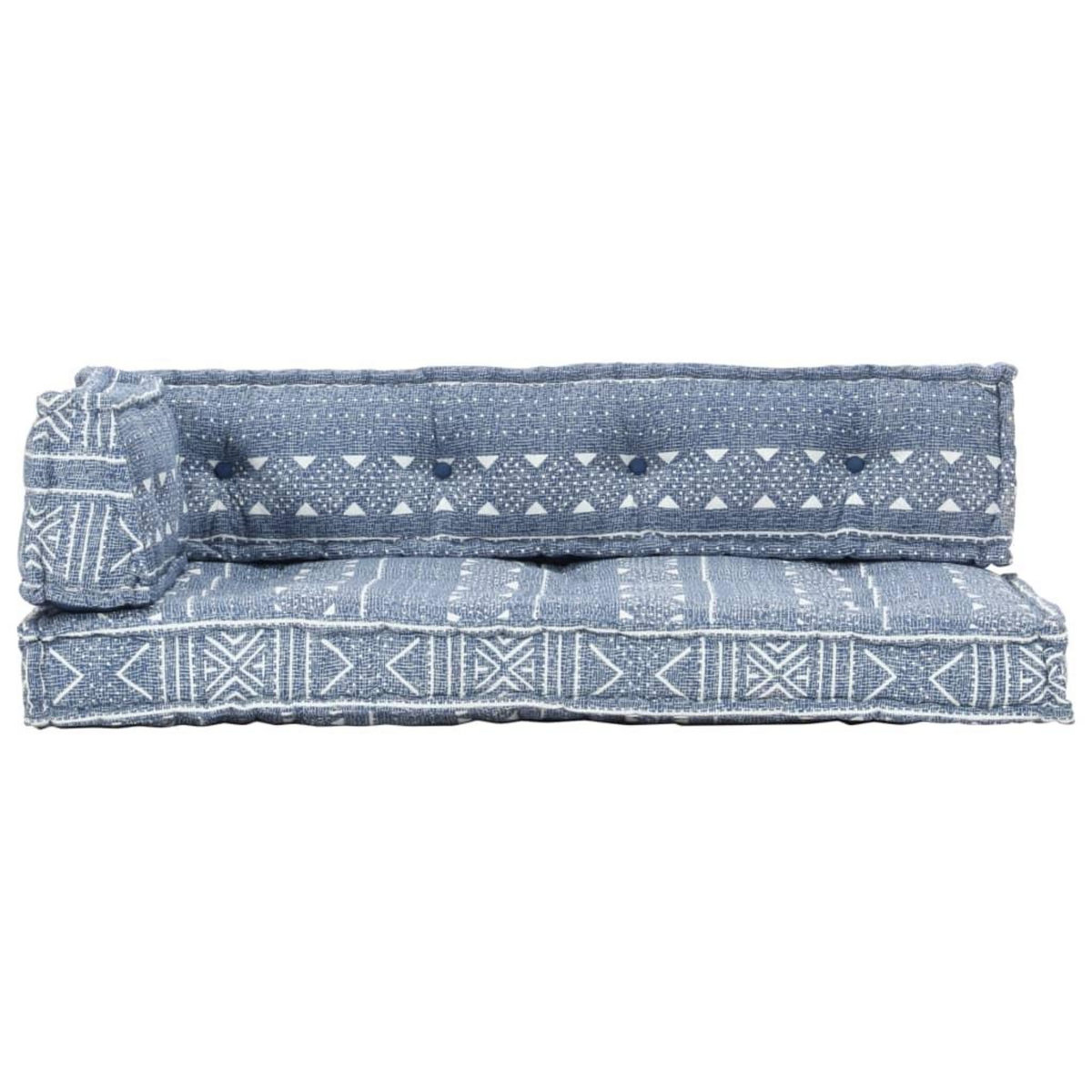 VIDAXL Coussin de canape palette Indigo Tissu Patchwork