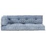 Voir la diapositive 2 : VIDAXL Coussin de canape palette Indigo Tissu Patchwork