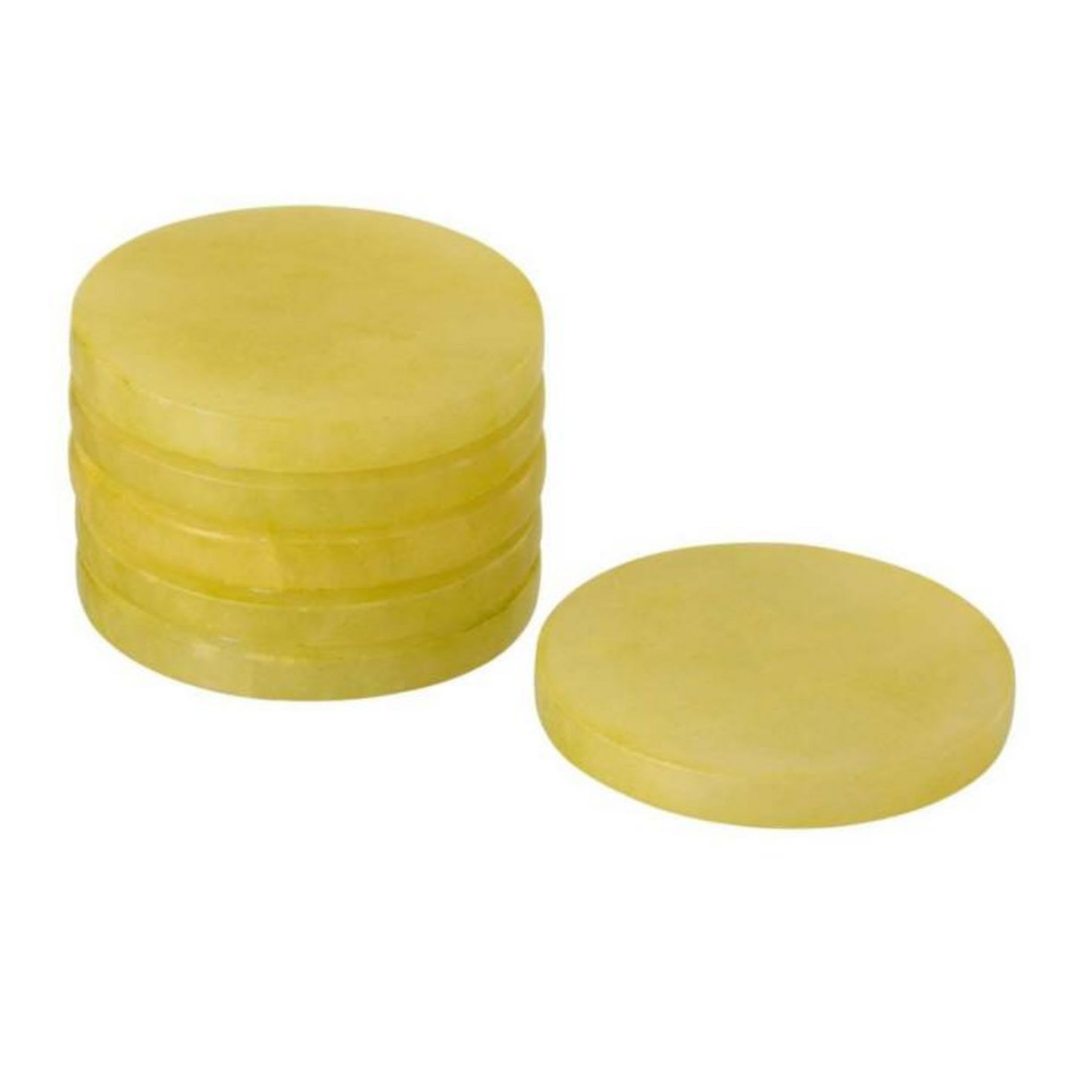 Paris Prix Lot de 6 Dessous de Verre  Alabaster  10cm Jaune