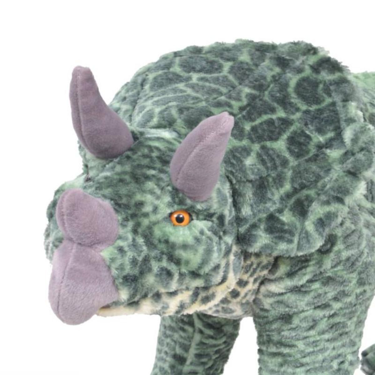 VIDAXL Jouet en peluche Dinosaure Tricératops Vert XXL