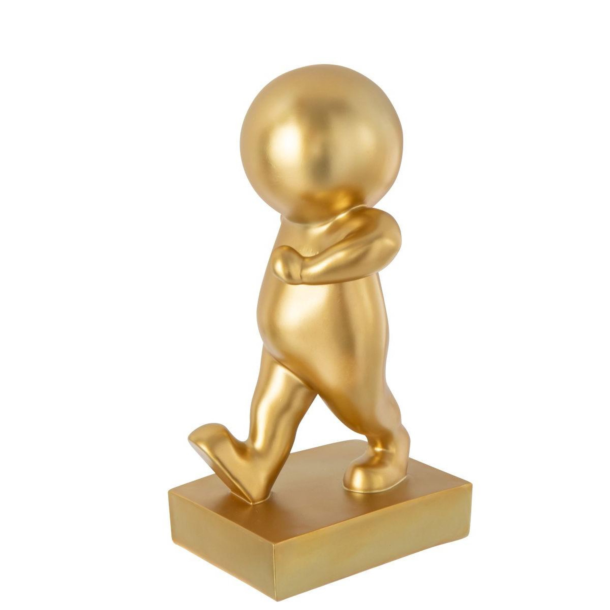 Voir la diapositive 3 : J-LINE Statuette marcel promenade  dannie  46cm doré