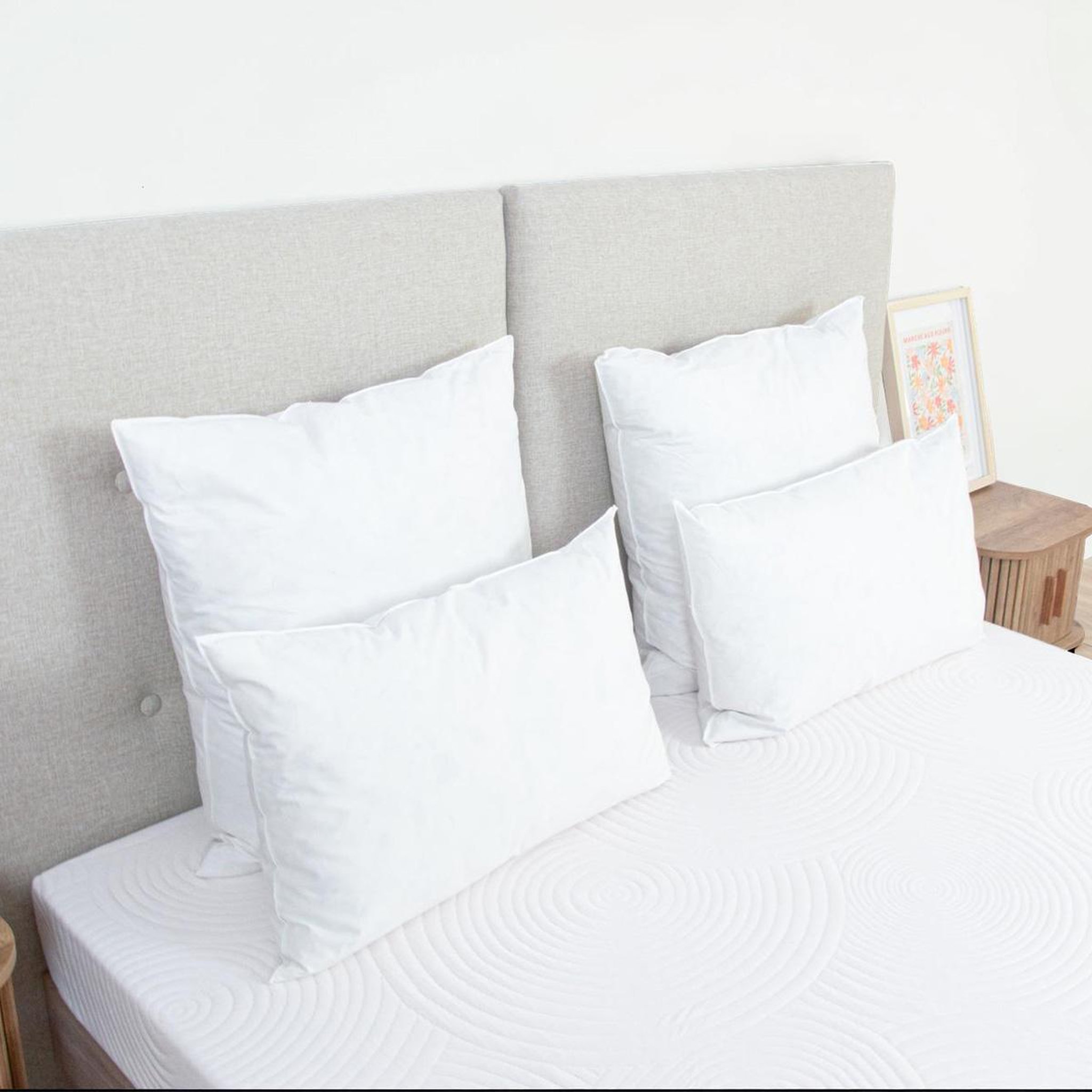 Voir la diapositive 2 : OLYMPE LITERIE Olympe literie | lot de 4 oreillers natura | duvet & plumess
