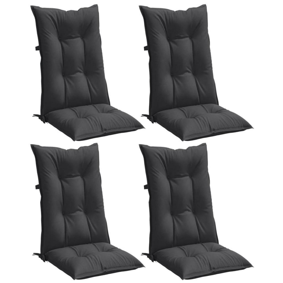 VIDAXL Coussins de chaise a dossier haut lot de 4 anthracite melange