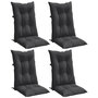 Voir la diapositive 3 : VIDAXL Coussins de chaise a dossier haut lot de 4 anthracite melange