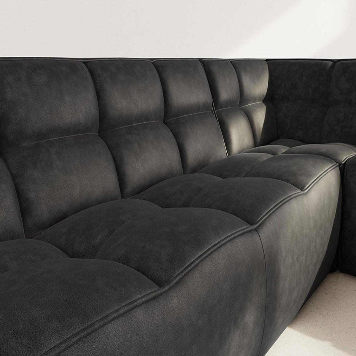 LISA DESIGN Alya - canapé modulable d'angle réversible 5 places en simili