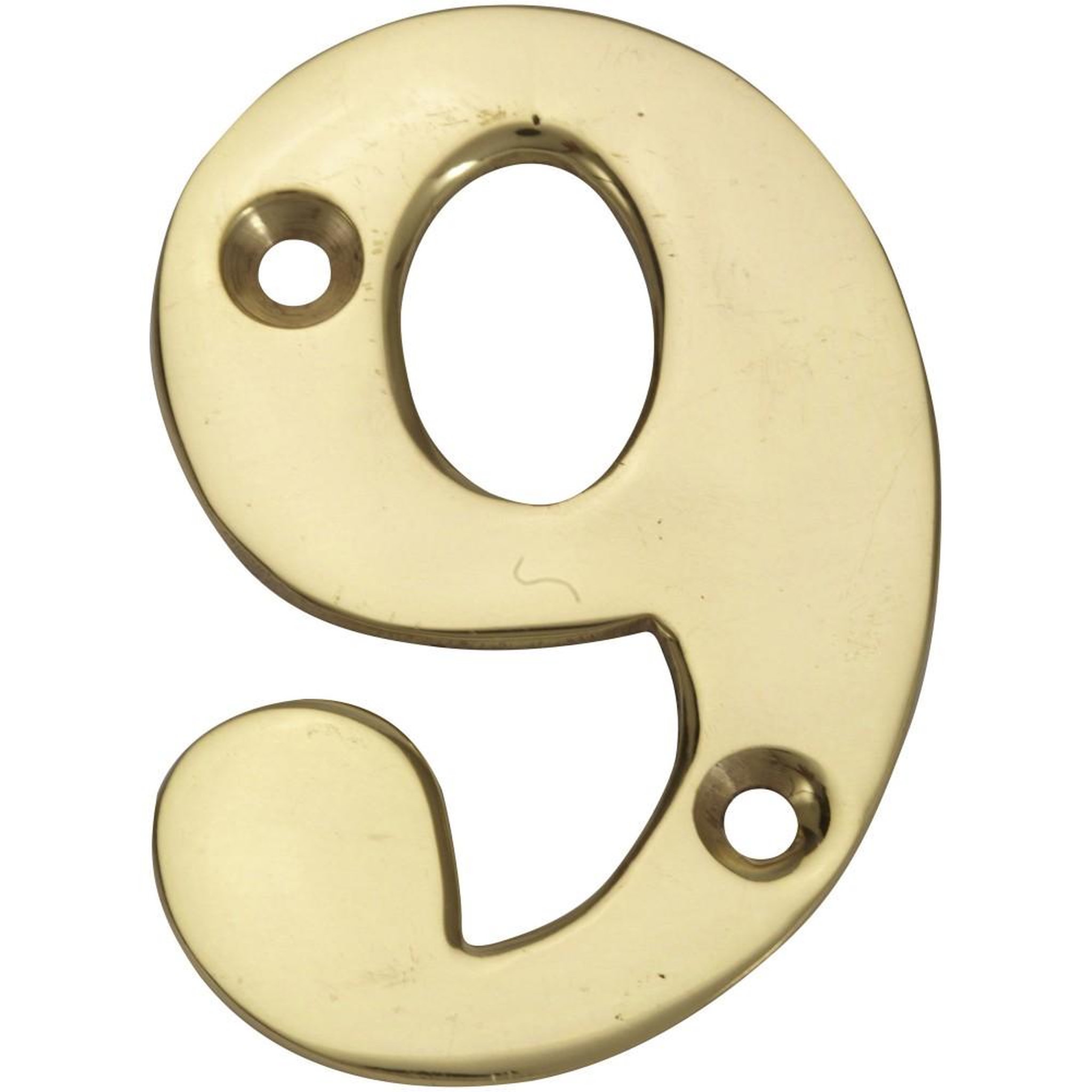 CENTRALE BRICO Chiffre 9 en laiton poli H.5.1 x l.3.5 cm