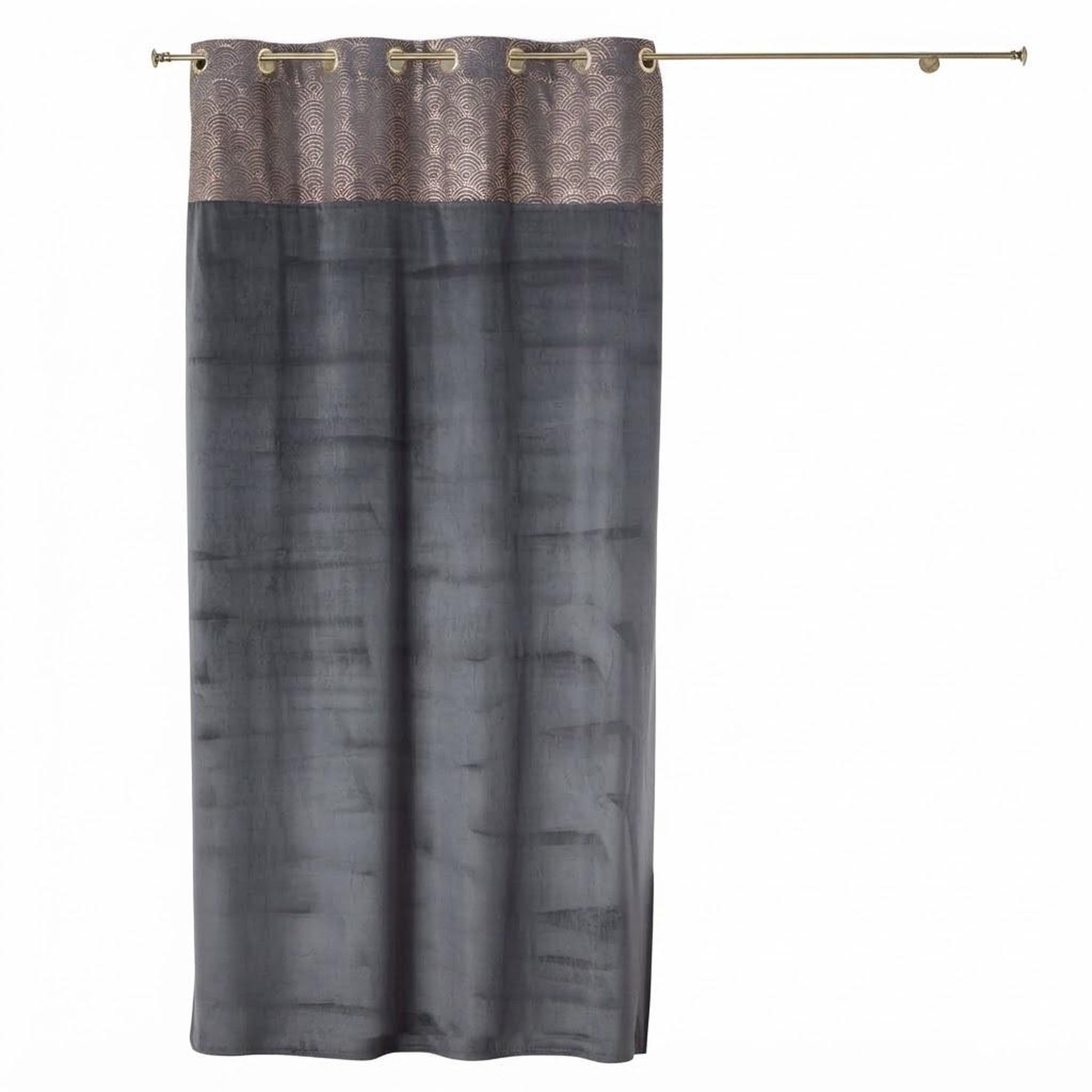Eden Rideau a oeillets velours duchesse. Coloris disponibles : Gris