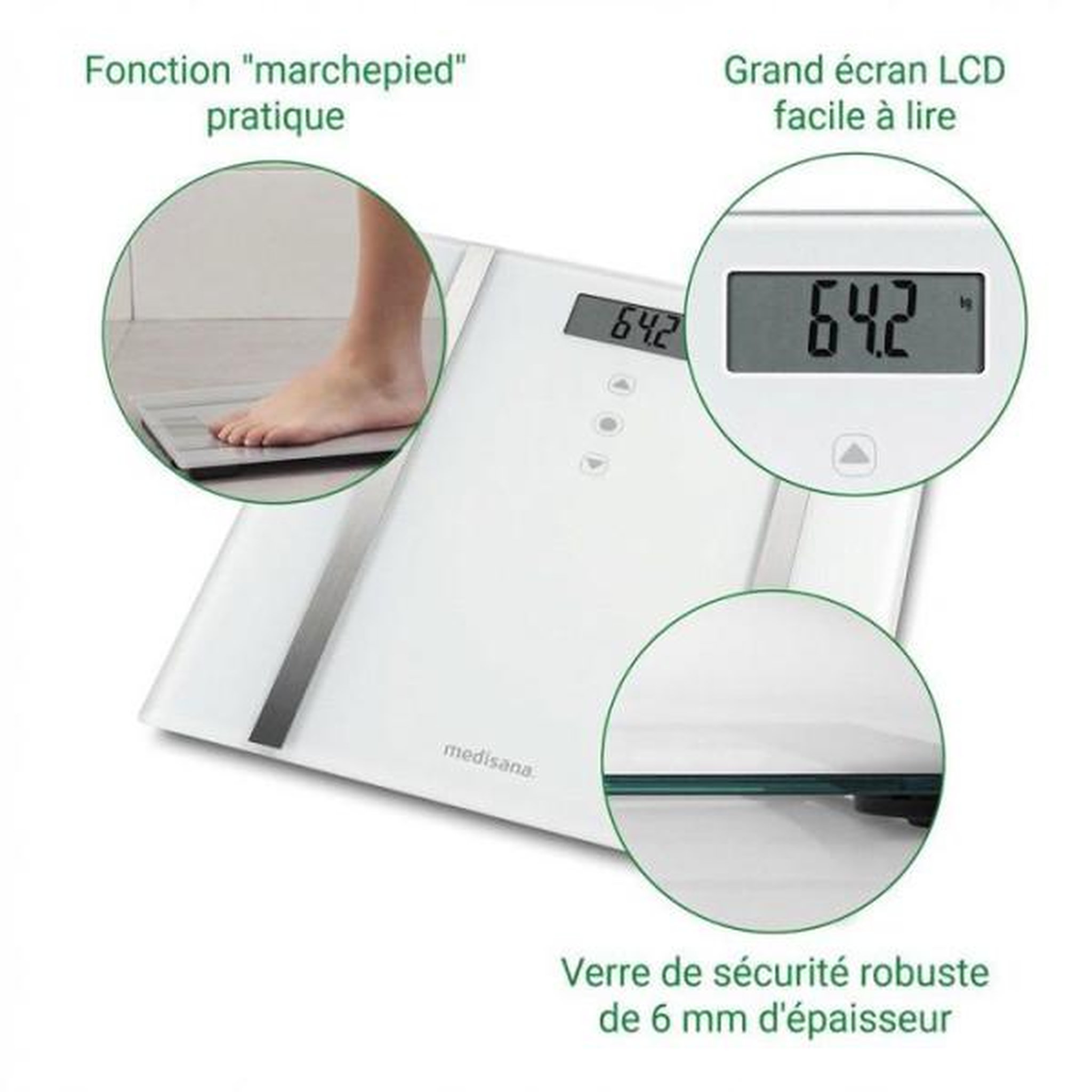 Voir la diapositive 5 : Medisana Balance - Pese Personne  - MEDISANA - BS 483 - Impédancemetre - Analyse corporelle - 180 kg max