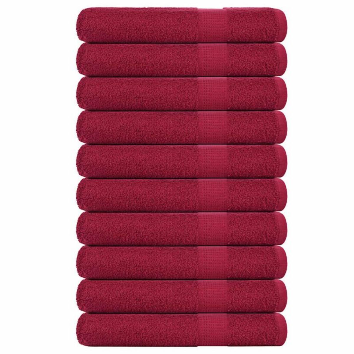 VIDAXL Serviettes de sauna 10pcs bordeaux 80x200cm 360 g m² 100% coton