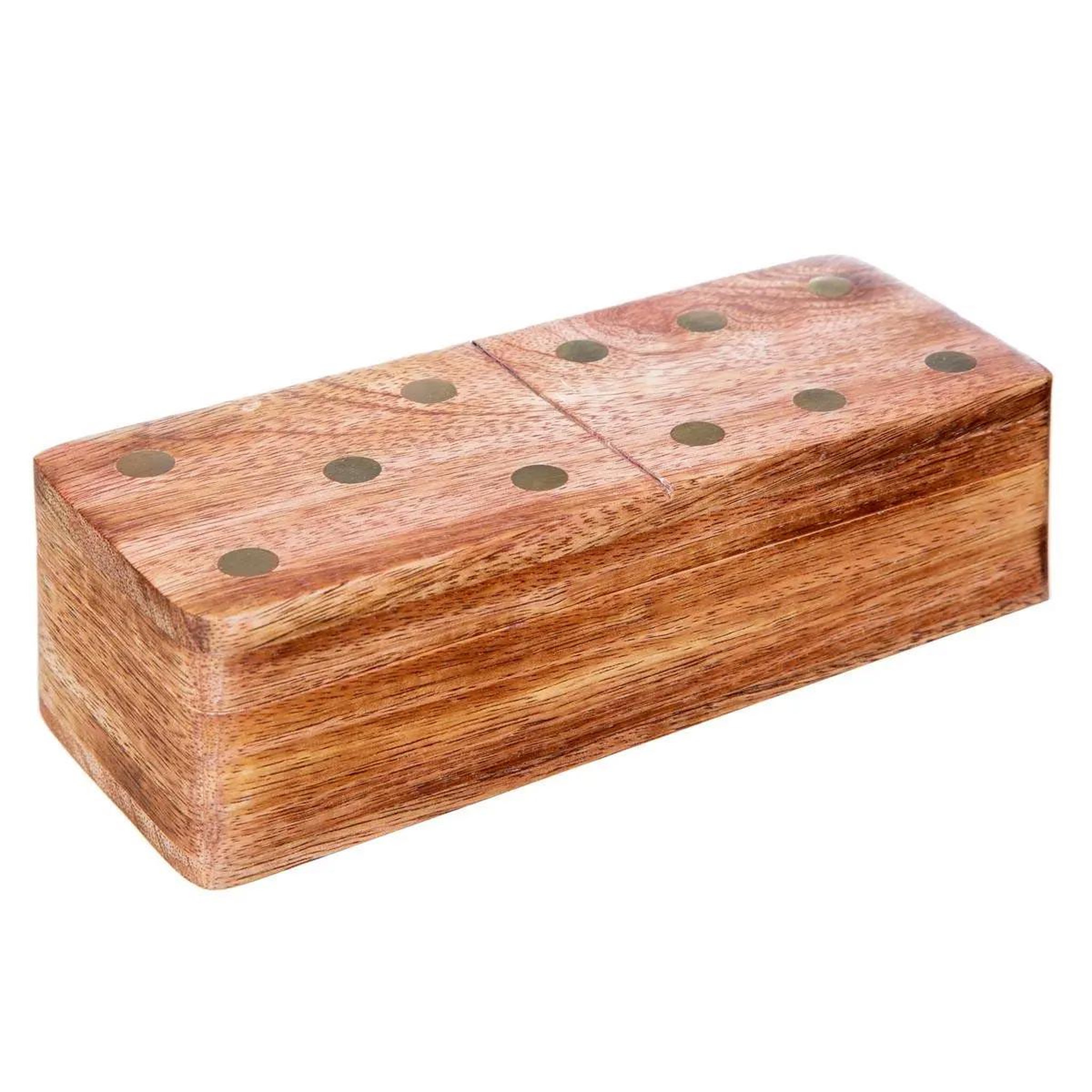 ATMOSPHERA Jeu domino en bois  déco  16cm marron