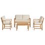 Voir la diapositive 3 : BEST MOBILIER Kaili – salon de jardin en bois massif d'acacia - 4 places – coussins beige