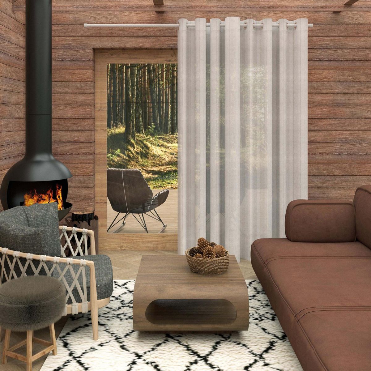 SOLEIL D'OCRE Voliage à oeillets spécial baie vitrée 280x250 cm CALI, par Soleil d'Ocre