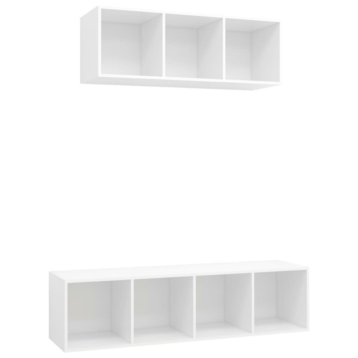 VIDAXL Ensemble de meuble TV 2 pcs Blanc Bois d'ingenierie