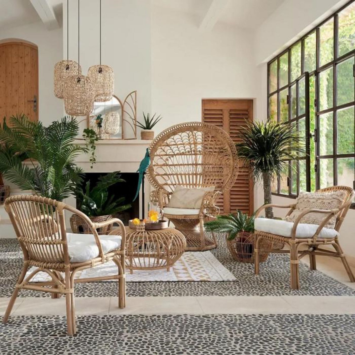 ATMOSPHERA Fauteuil Design en Rotin  Neta  77cm Naturel