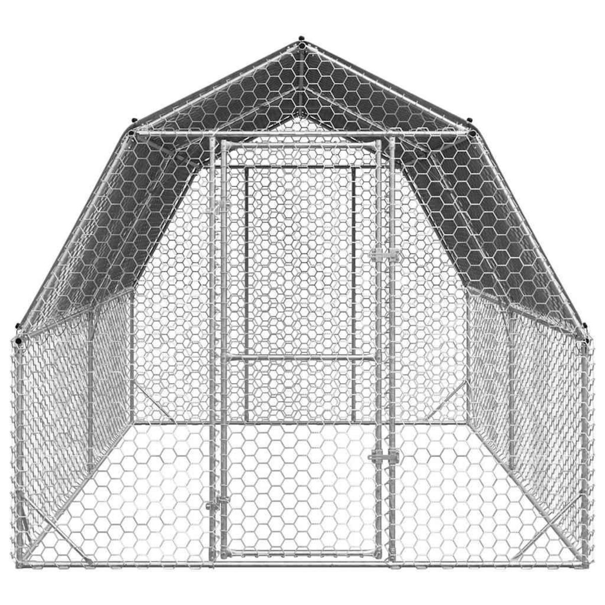 VIDAXL Poulailler avec toit 2,5x4x2,25 m acier galvanise