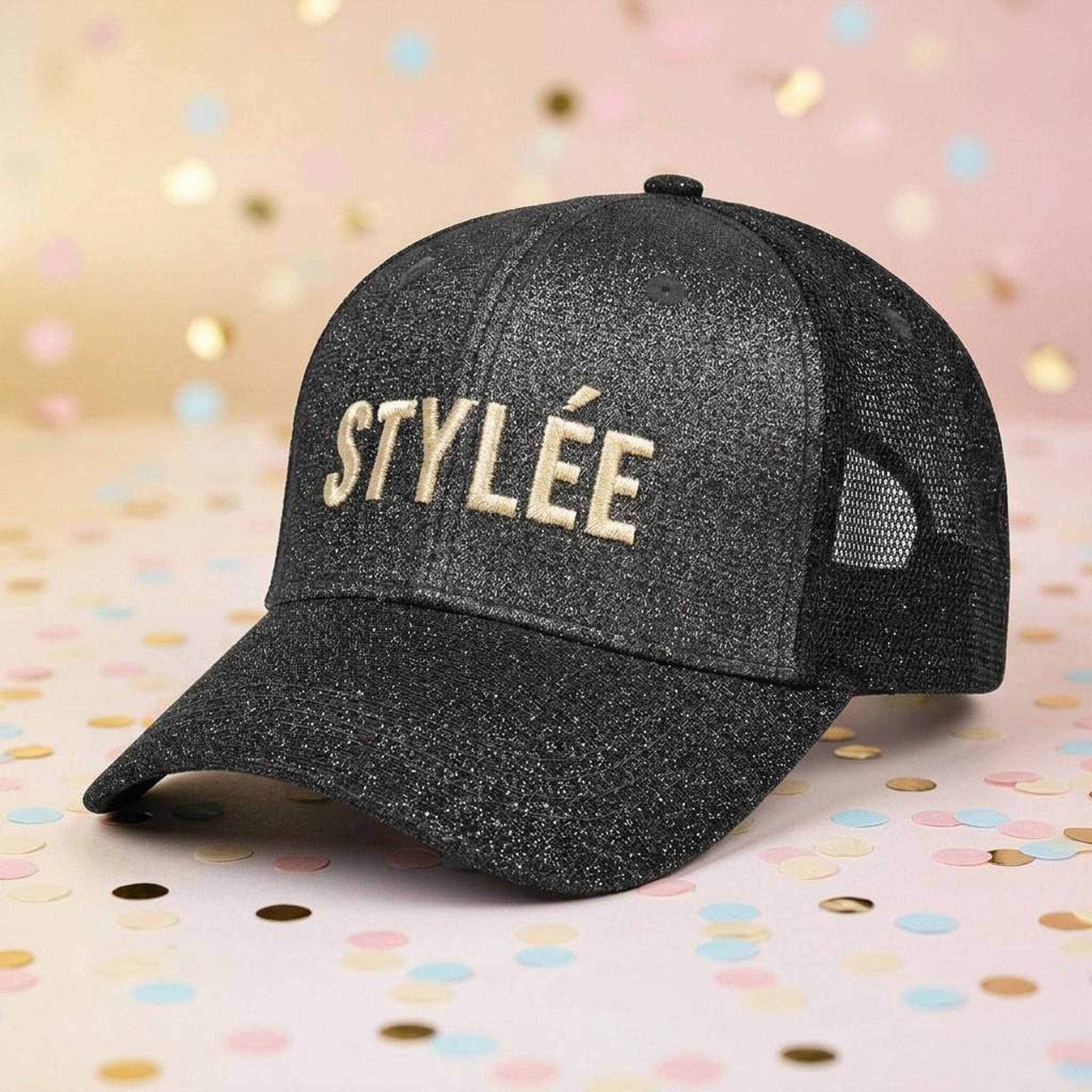 Voir la diapositive 4 : OZABI OZABI Lot 2 Casquettes Pailletées Femme – Message Brodé Fantaisie Humoristique