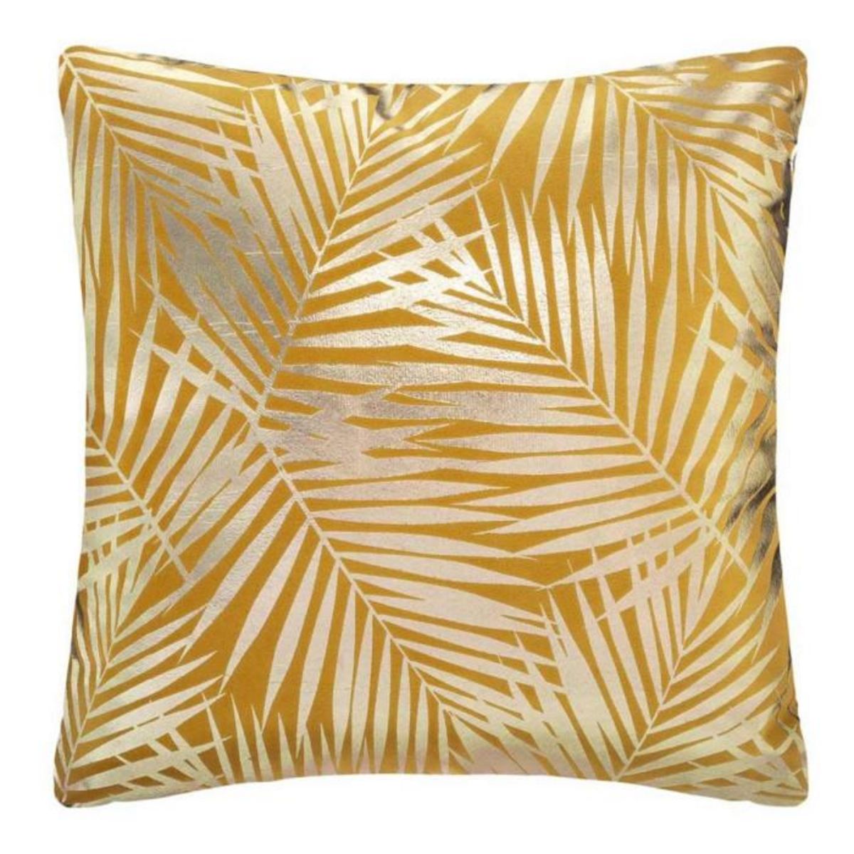 Paris Prix Coussin Déhoussable Velours  Tropicor  40x40cm Ocre