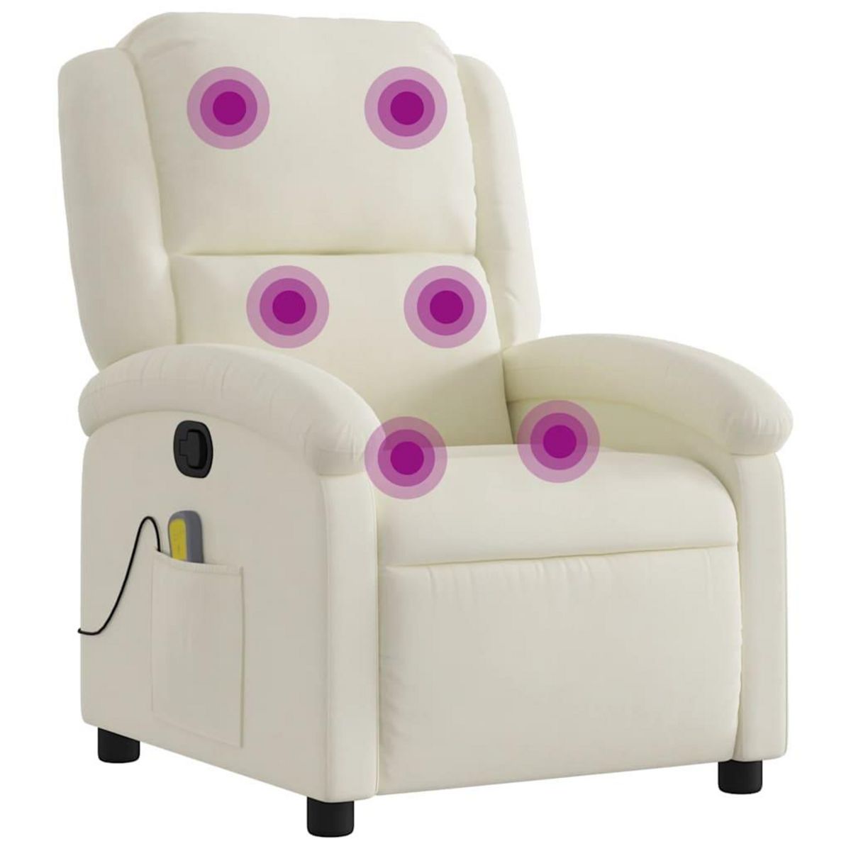 VIDAXL Fauteuil de massage inclinable creme velours