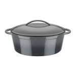 GSW Cocotte fonte massive - GSW - GREY SHADOW - 33 x 25 cm - Ovale - Induction - Gris