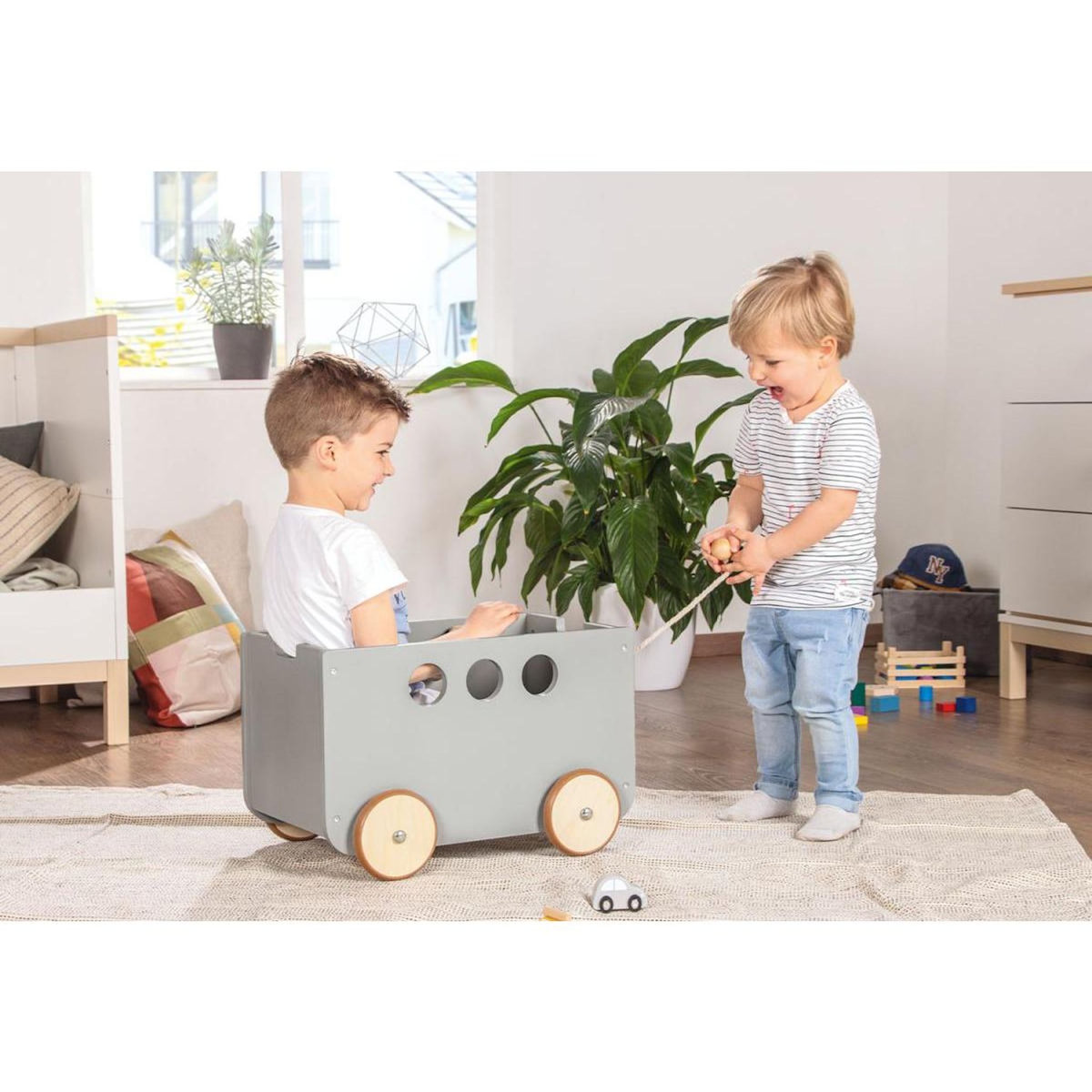 Pinolino Coffre à roulettes Jim gris