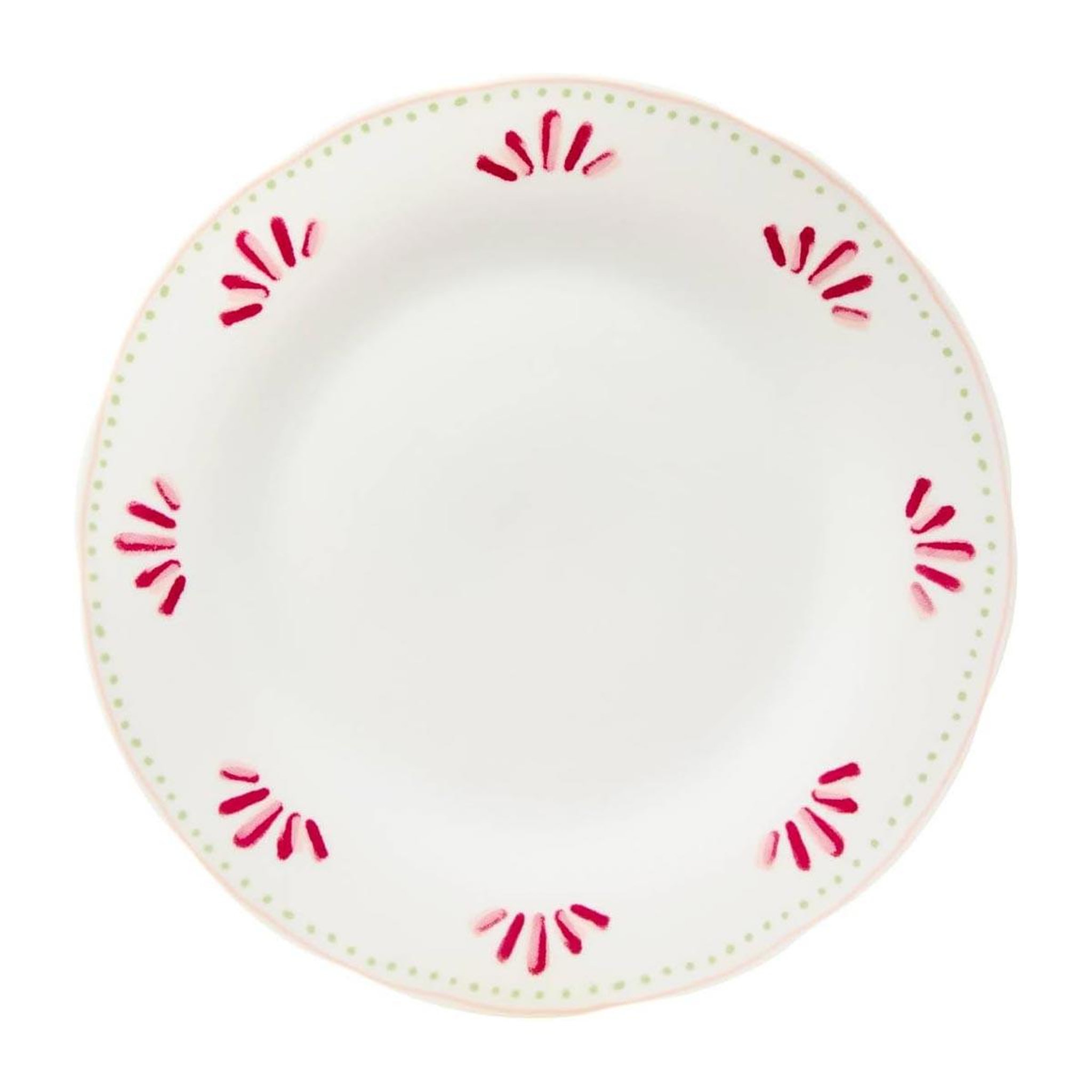 SECRET DE GOURMET Lot de 6 Assiettes Plates  Fleur de Rose  26cm Multicolore