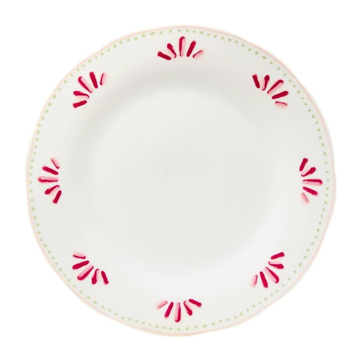 SECRET DE GOURMET Lot de 6 Assiettes Plates  Fleur de Rose  26cm Multicolore