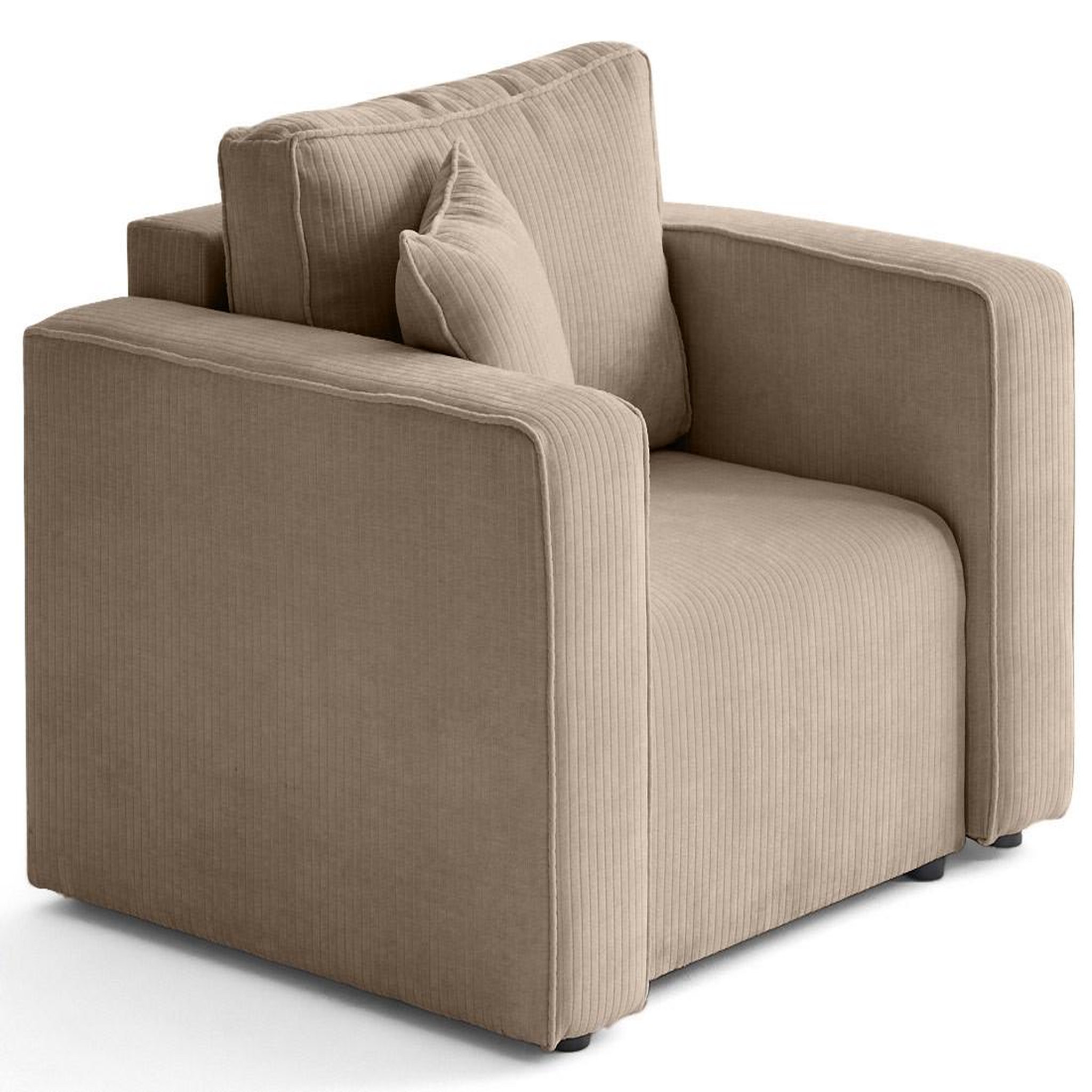 Voir la diapositive 1 : BEST MOBILIER Topaze - fauteuil en velours côtelé plat