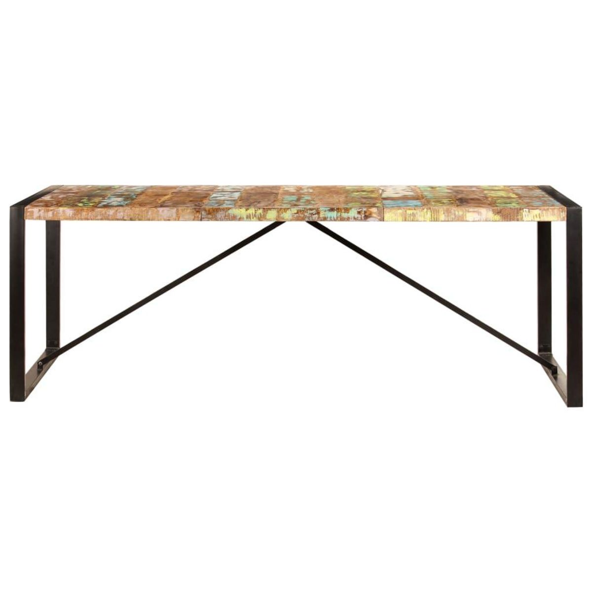 VIDAXL Table a dîner 220x100x75 cm Bois de recuperation solide