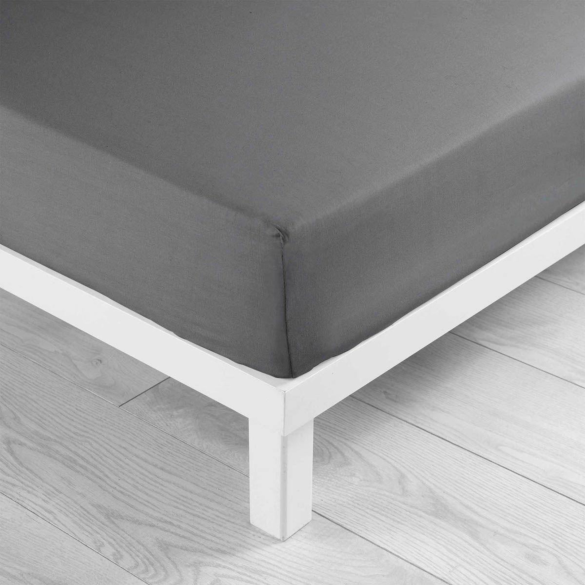 Voir la diapositive 2 : Douceur d'Intérieur Drap housse  lina  160x200cm anthracite