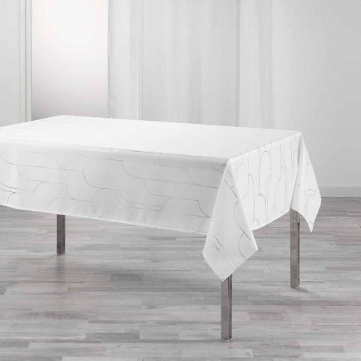 Paris Prix Nappe Imprimée  Domea  150x300cm Blanc
