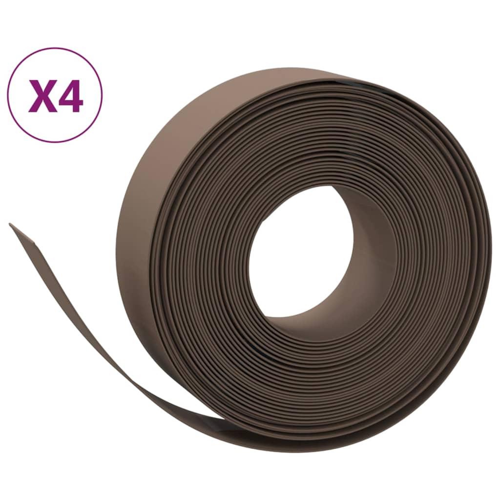 Voir la diapositive 2 : VIDAXL Bordures de jardin 4 pcs marron 10 m 15 cm polyethylene