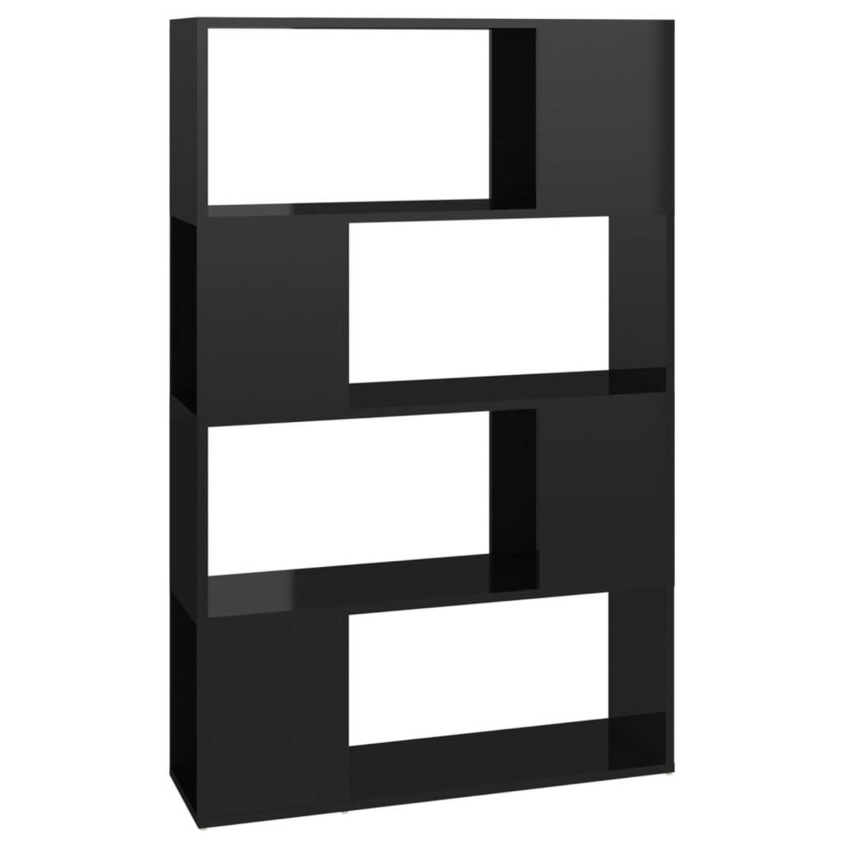 VIDAXL Bibliotheque/Separateur de piece Noir brillant 80x24x124,5 cm
