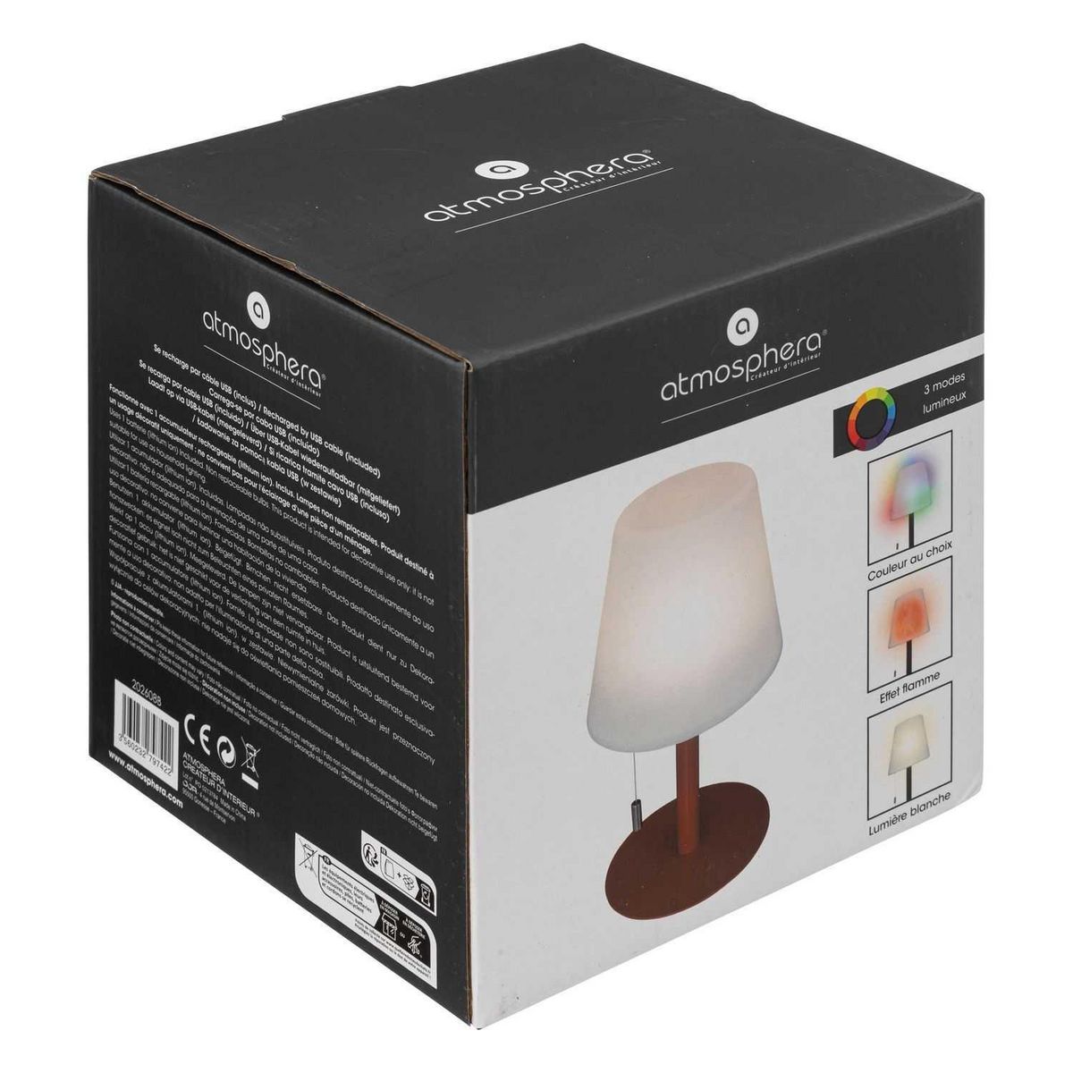 ATMOSPHERA Lampe extérieure Zach - Hauteur 30 cm - Ambre