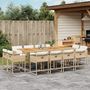 Voir la diapositive 1 : VIDAXL Ensemble a manger de jardin et coussins 13 pcs beige