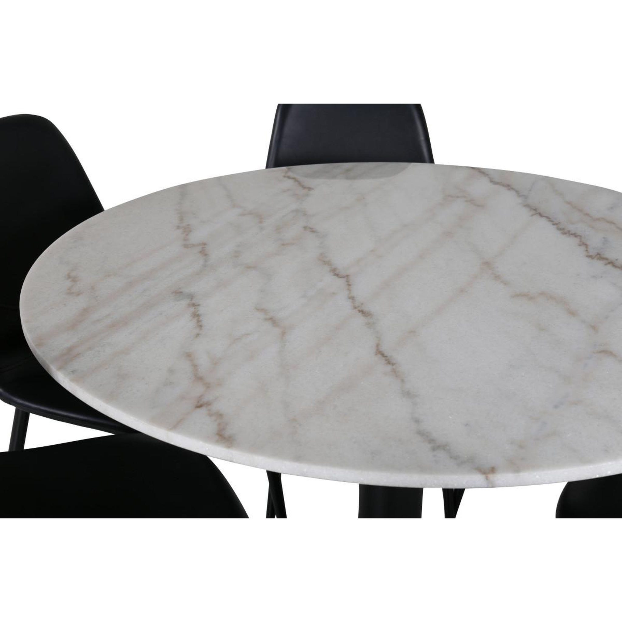 Voir la diapositive 2 : Paris Prix Ensemble table à manger & 6 chaises  estelle i & polar i  106cm blanc & noir