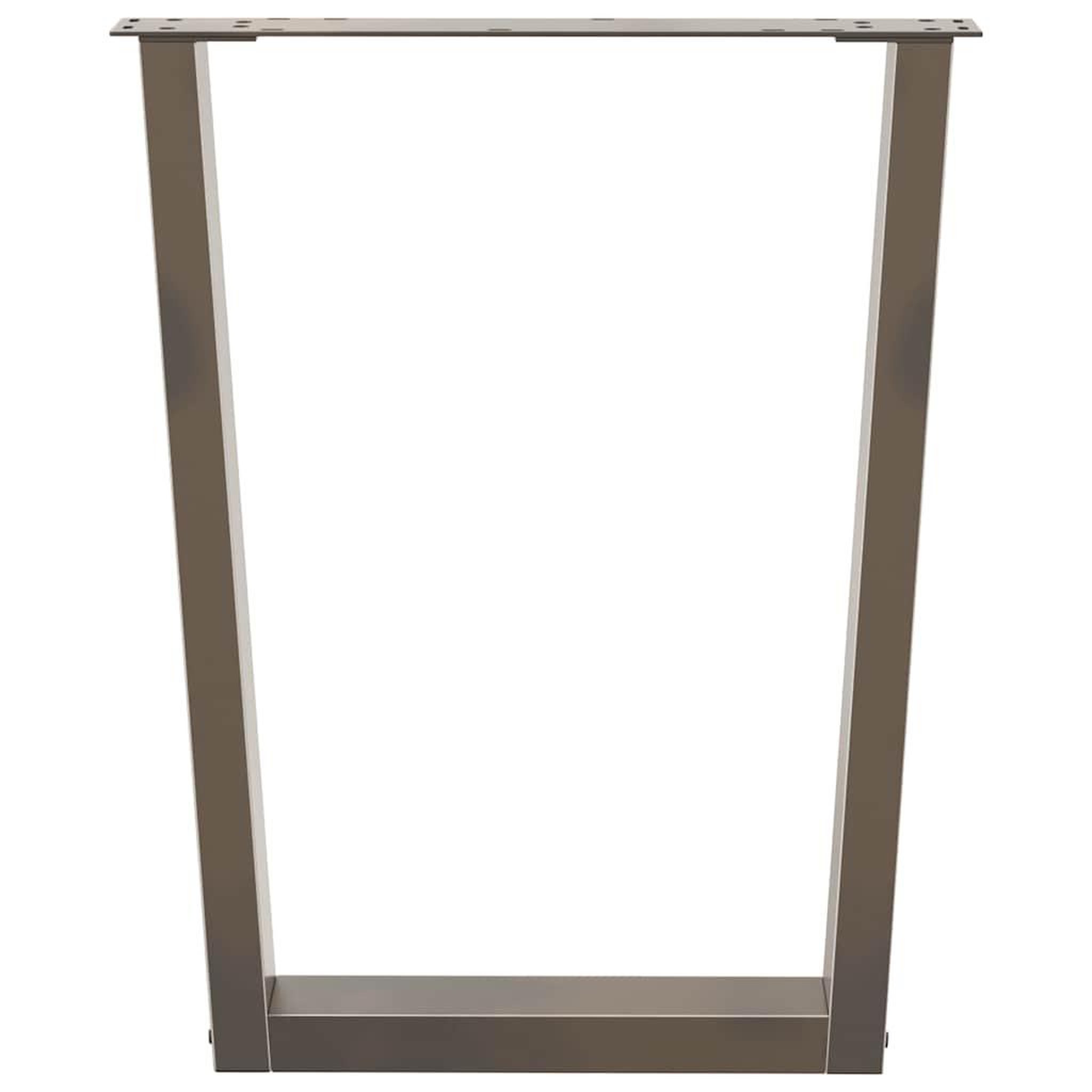 Voir la diapositive 3 : VIDAXL Pieds de table a manger forme V 2 pcs acier naturel acier