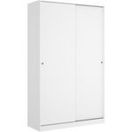 MARKET24 Armoire de chambre - Blanc - 2 portes coulissantes - 120 x 50 x 204 cm