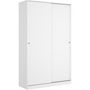 Voir la diapositive 1 : MARKET24 Armoire de chambre - Blanc - 2 portes coulissantes - 120 x 50 x 204 cm