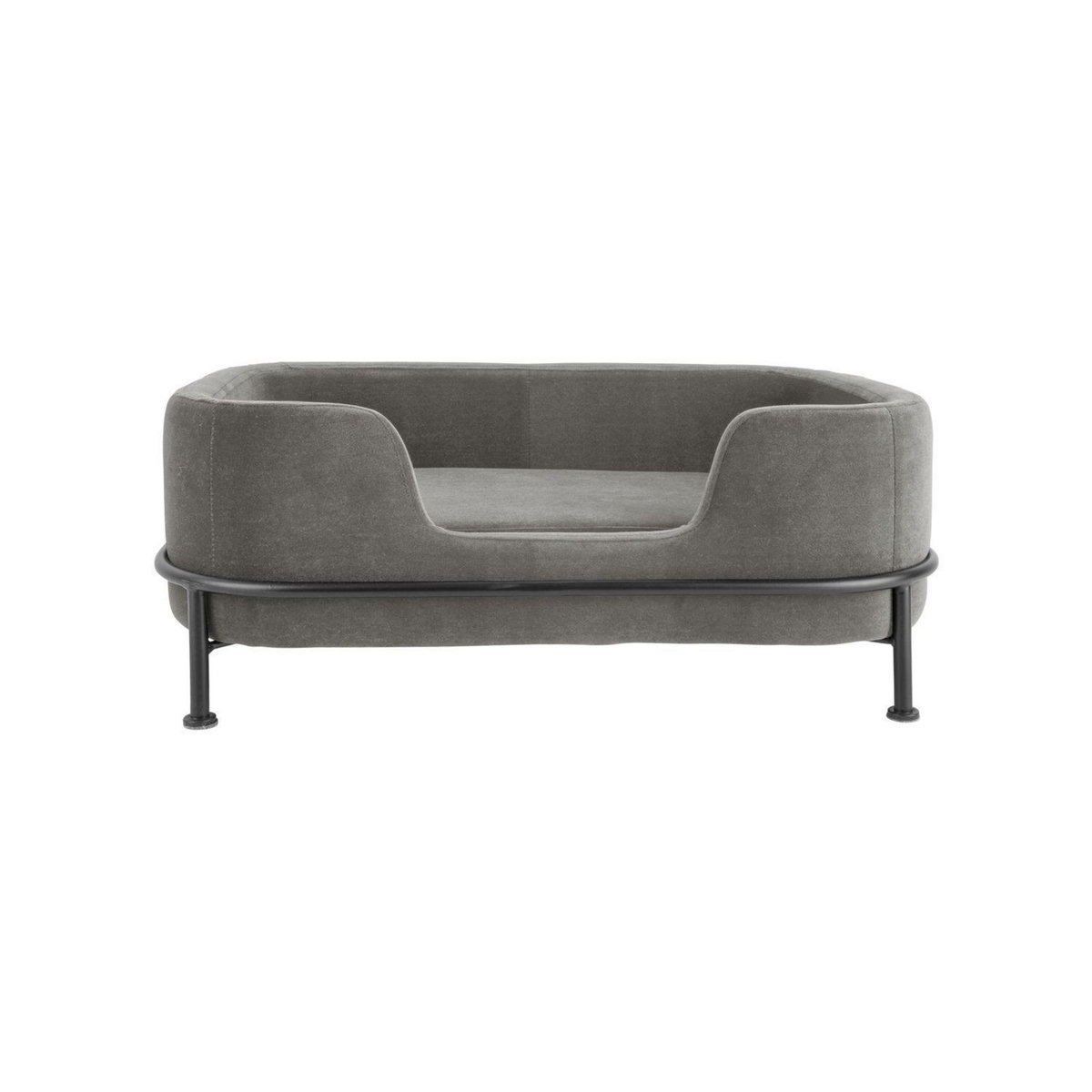 Leitmotiv Panier à chien Puffed effet velours - Gris foncé