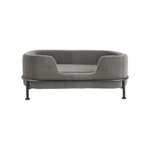 Leitmotiv Panier à chien Puffed effet velours - Gris foncé