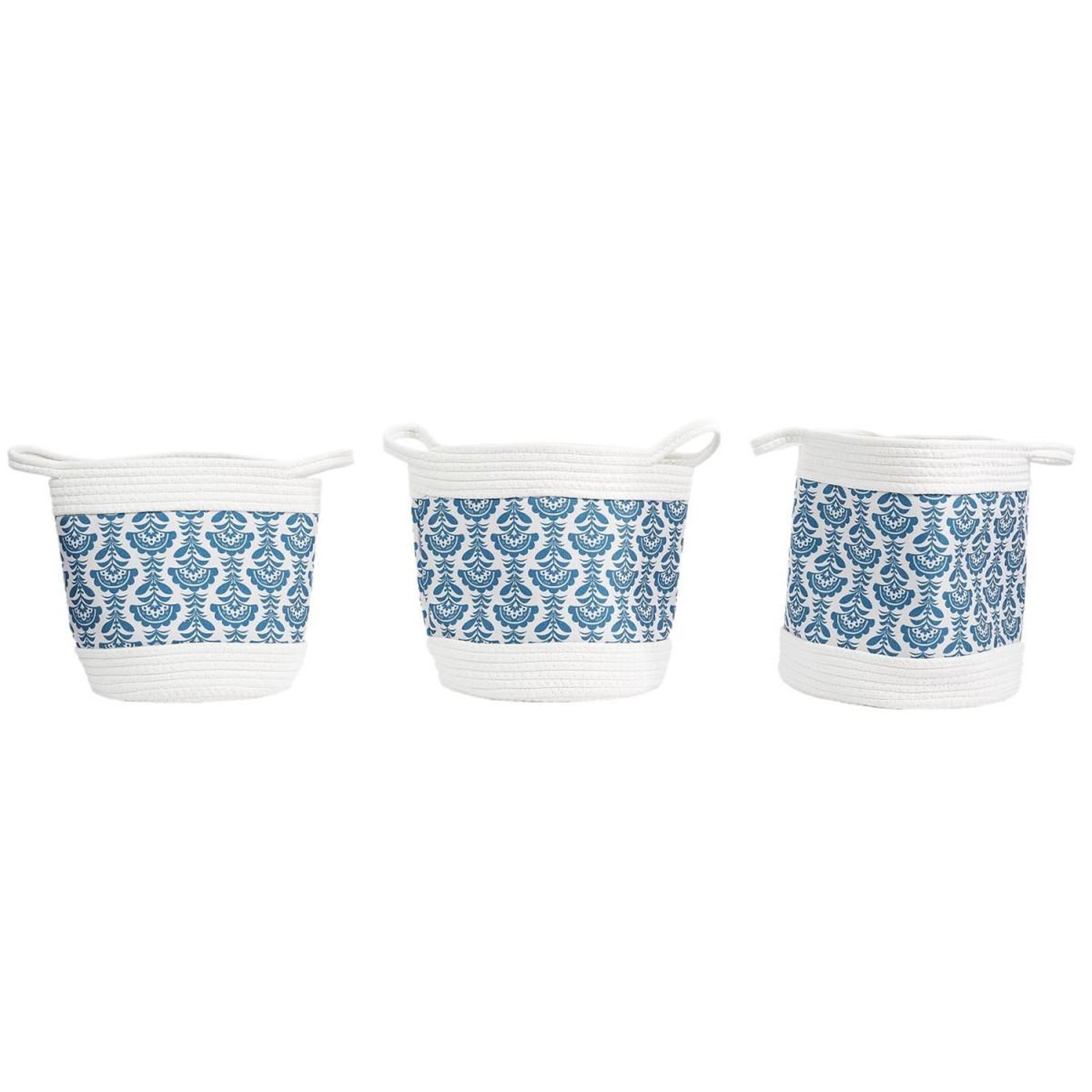 The Home Deco Factory Lot de 3 paniers de rangement  jaïpur  31cm bleu