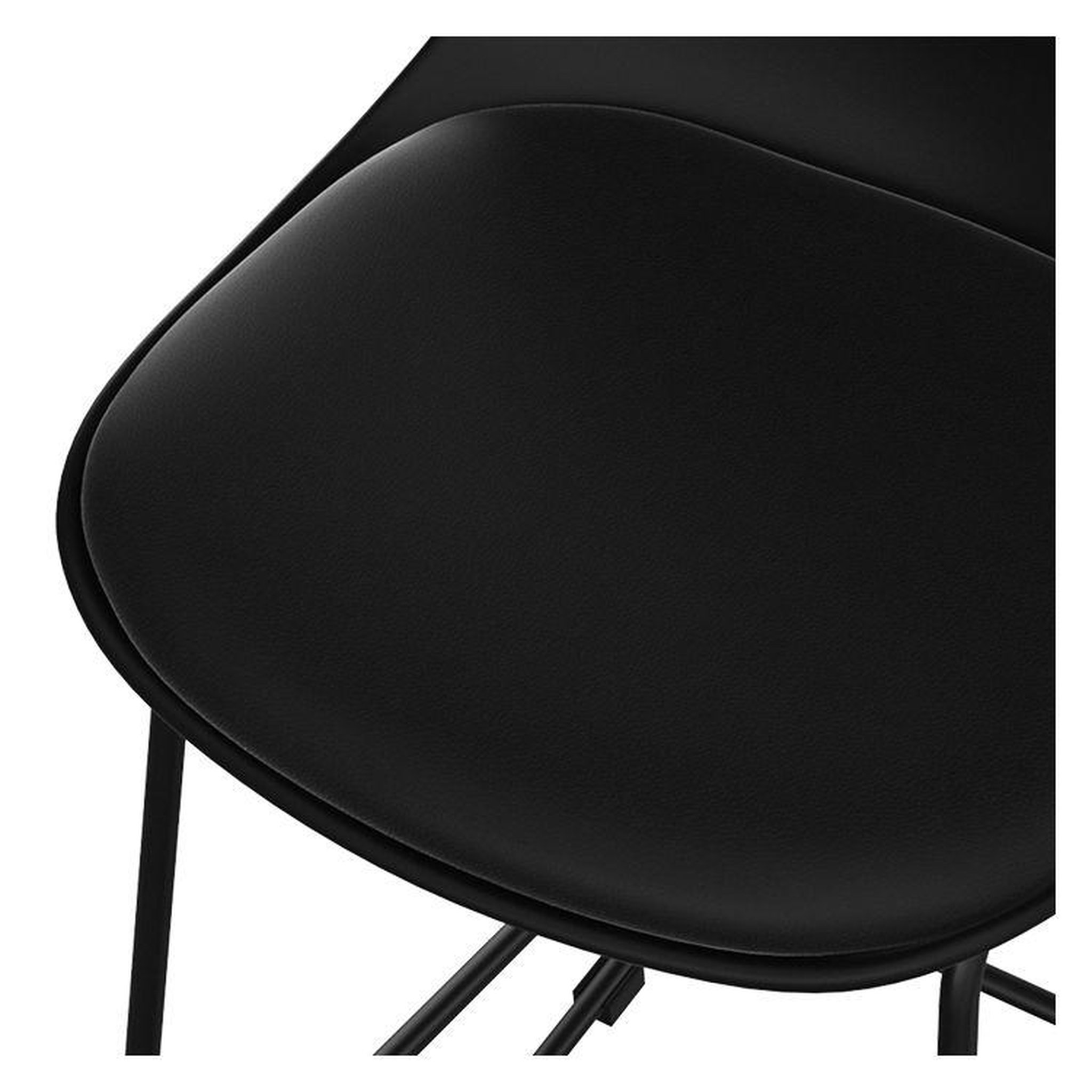 Voir la diapositive 3 : MAISON PAVANE Lot de 2 chaises pour îlot central 65 cm noires-leni