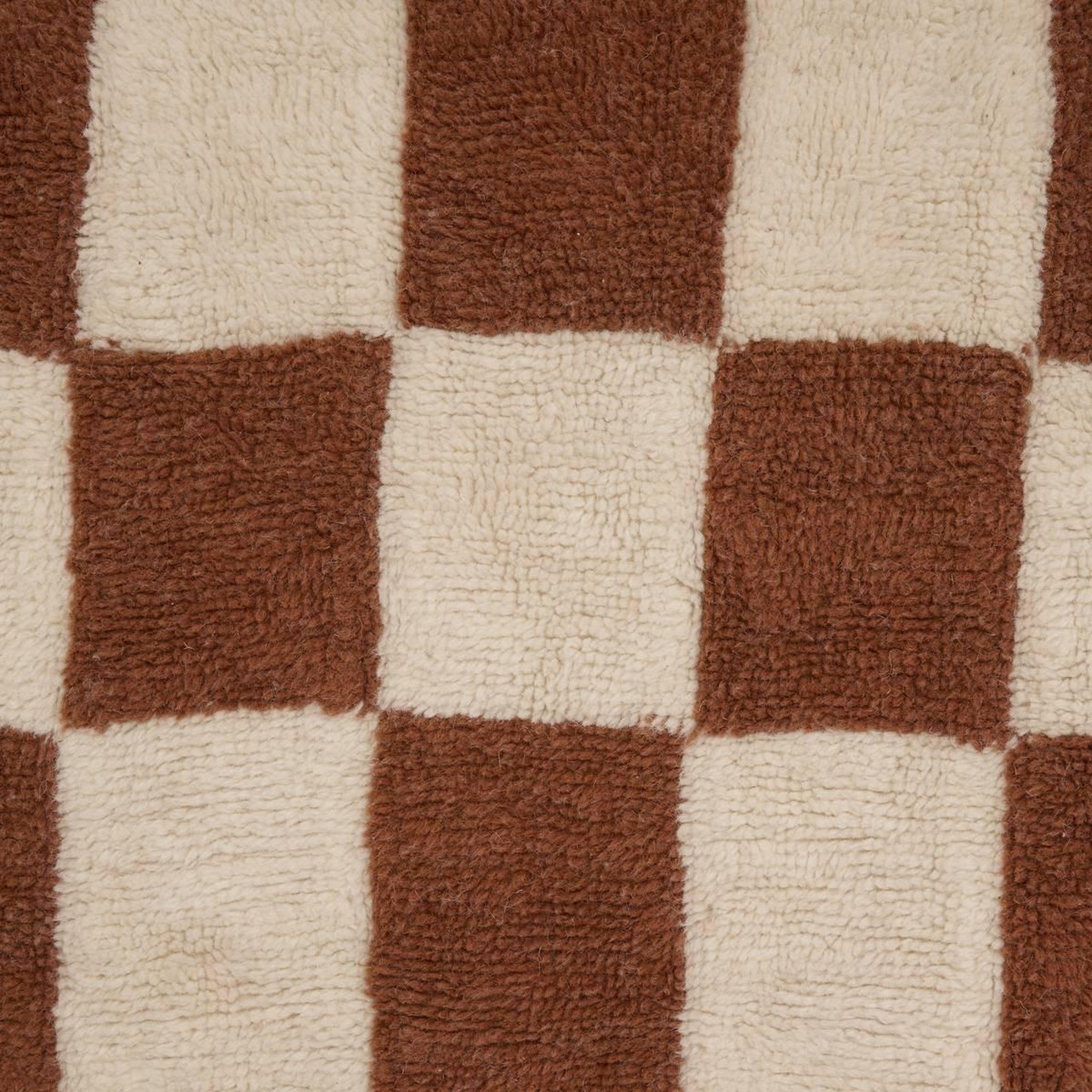 Voir la diapositive 3 : ATMOSPHERA Tapis Damier en Laine  Homy  160x230cm Marron